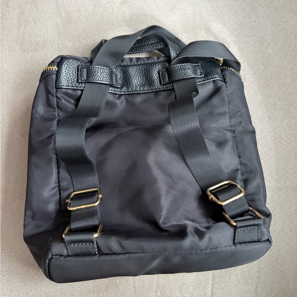 Black Nylon mini Backpack with Gold Zipper A NEW DAY - Picture 2 of 10